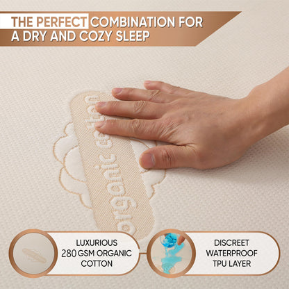 Protector de Colchón Orgánico Impermeable de Lujo King