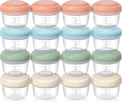 VITEVER [Paquete de 16] recipientes pequeños de 4 onzas con tapas