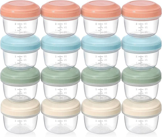 VITEVER [Paquete de 16] recipientes pequeños de 4 onzas con tapas