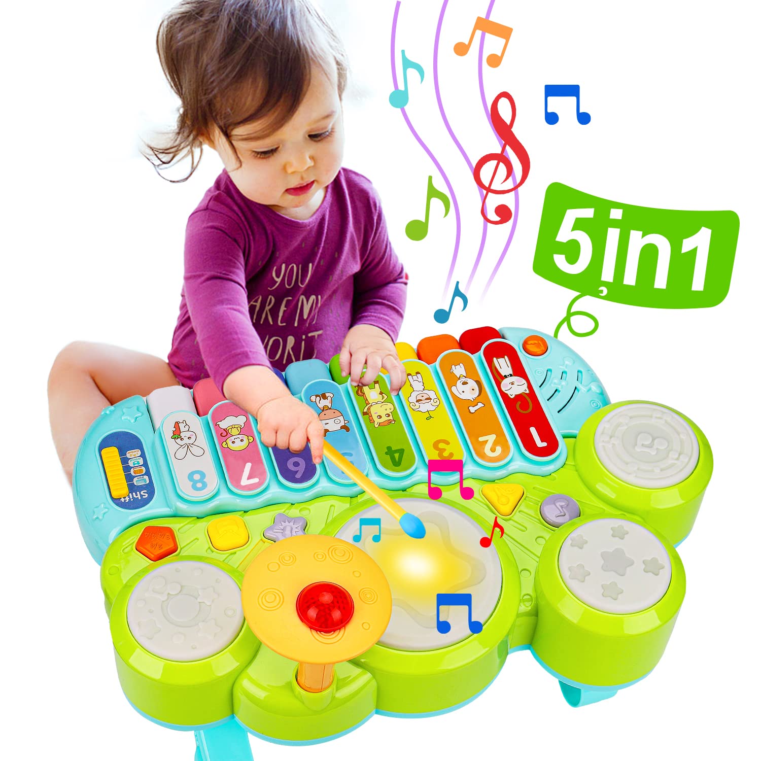 AugToy juguetes musicales para bebés 3 en 1