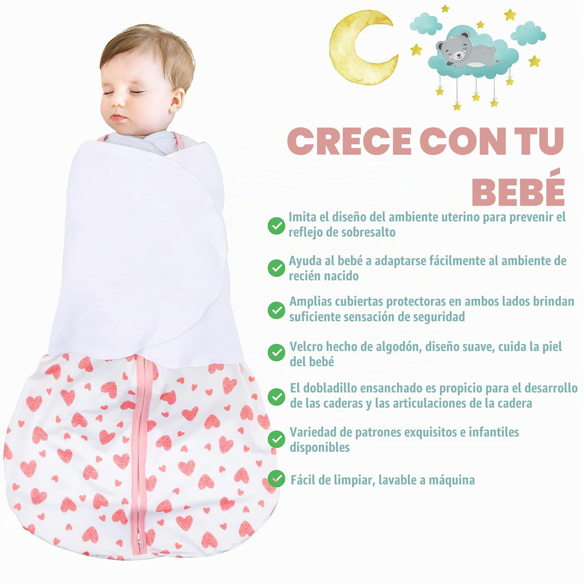 BSTOPPT - Saco de dormir para recién nacidos, de 6 a 12 meses, TOG 0.5