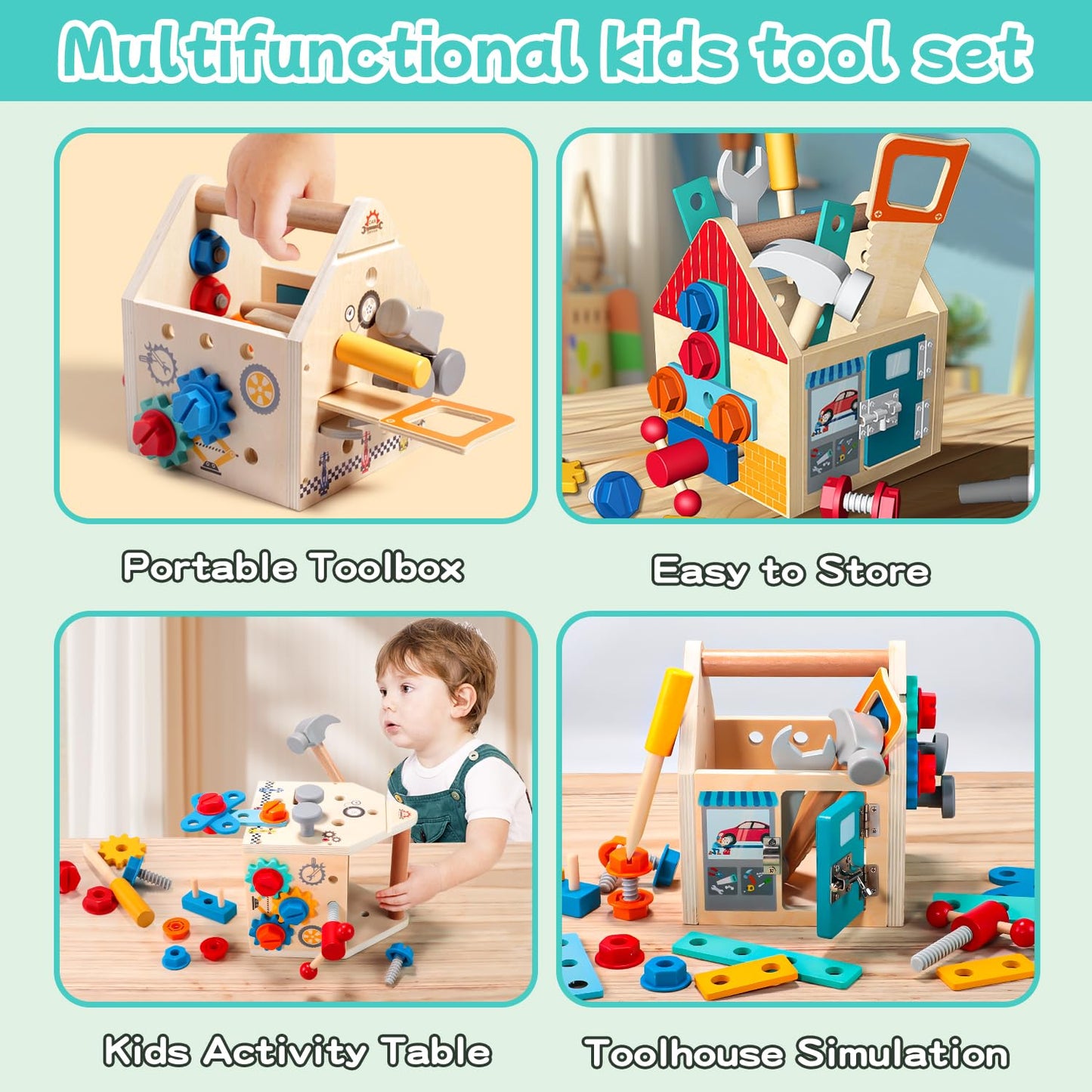 Montessori - Juego de herramientas para niños pequeños, 33 piezas