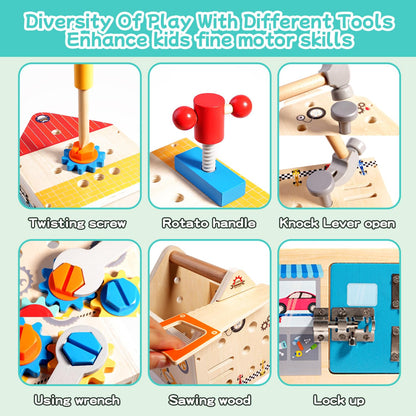 Montessori - Juego de herramientas para niños pequeños, 33 piezas