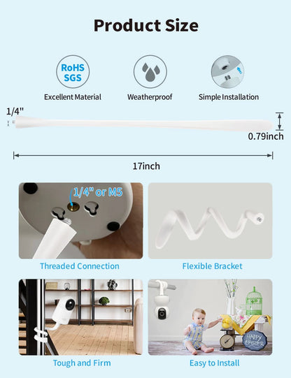 Soporte universal para cámara para monitor de bebé para cuna compatible con Arlo, Owlet, Goodbaby y más