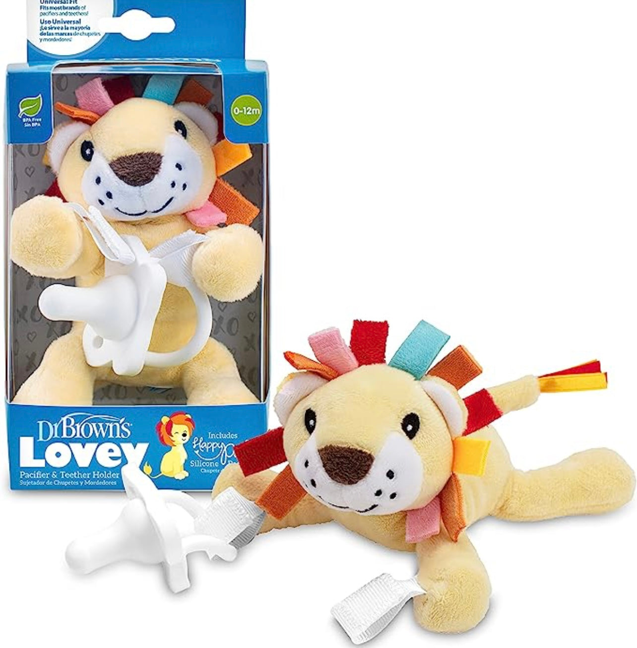 Dr. Brown's Lonny the Lion Lovey con chupete de silicona