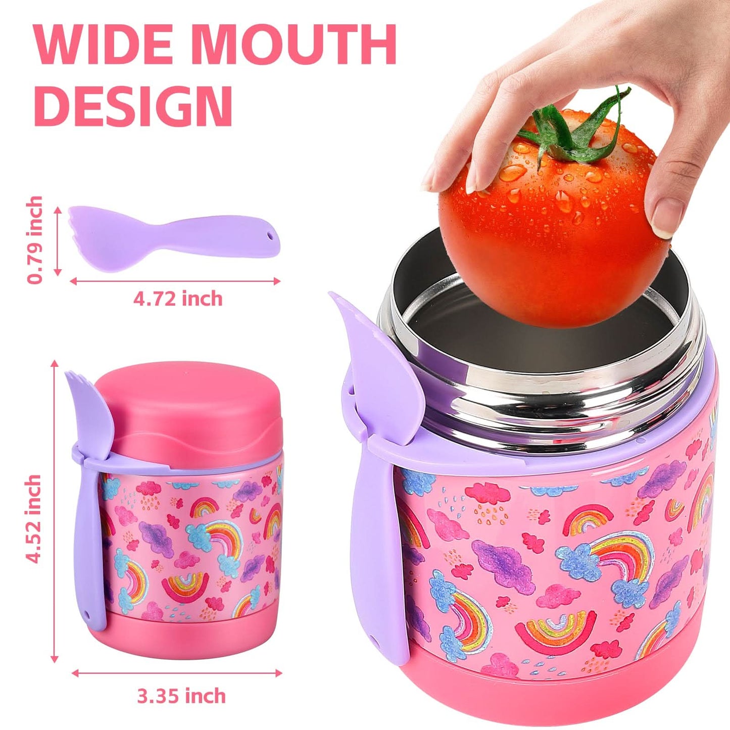 Termo de sopa de 10 onzas para niños con aislamiento térmico para alimentos calientes