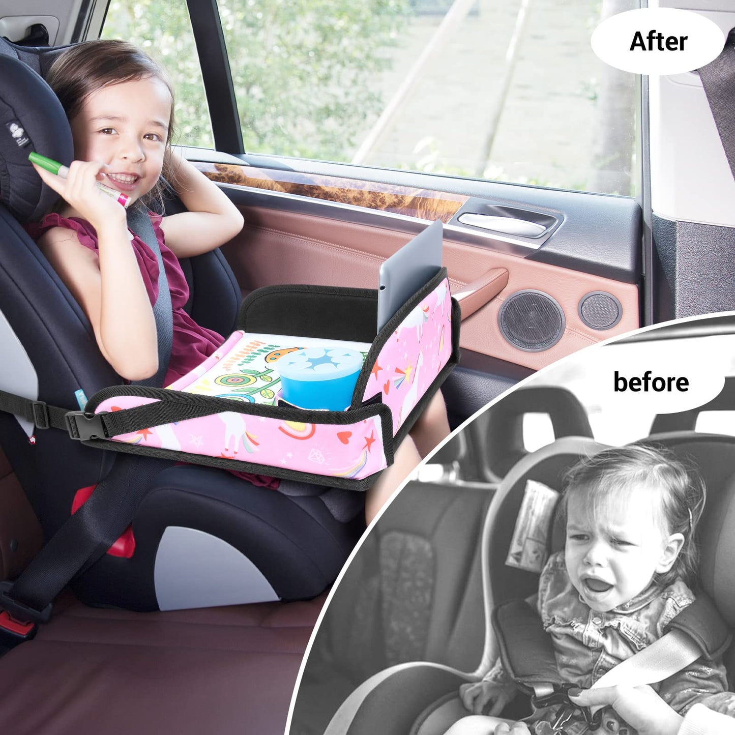 COOLBEBE Bandeja de viaje para niños para asiento de automóvil infantil