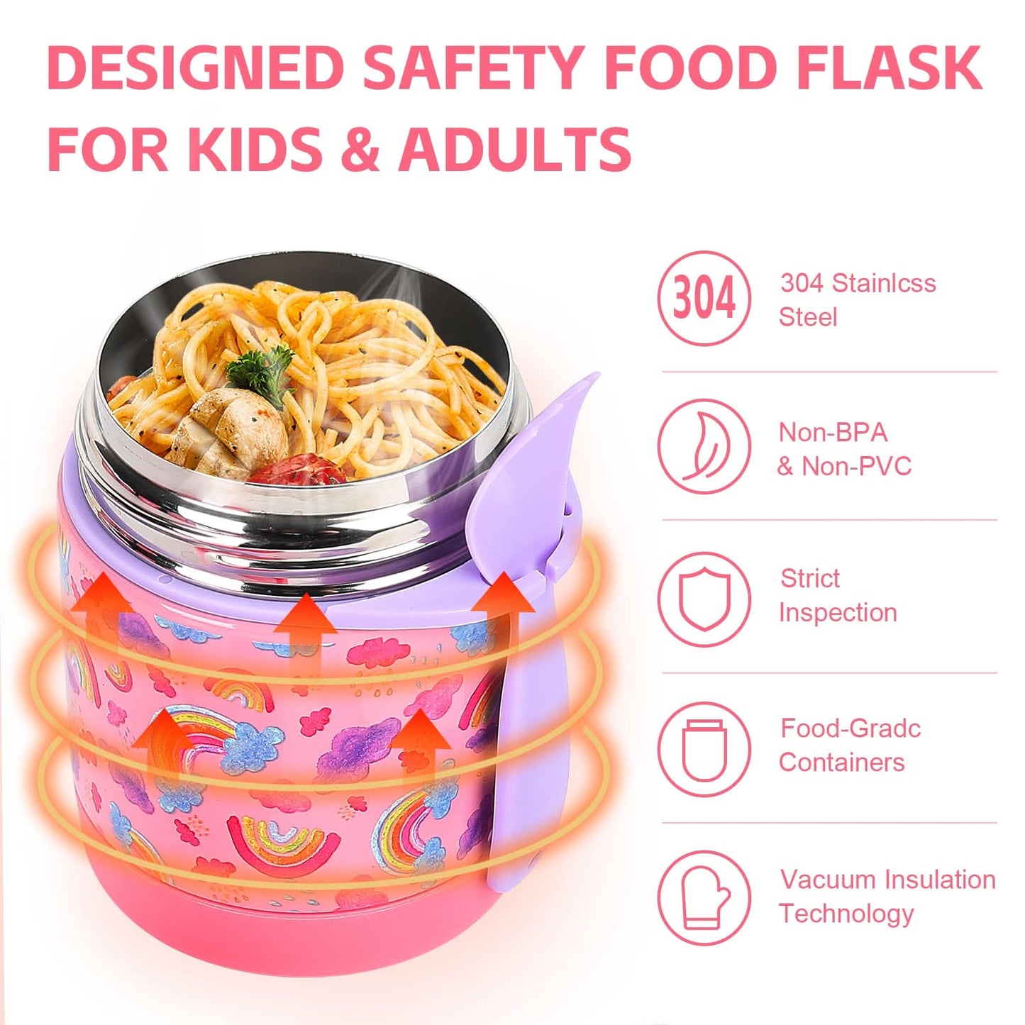 Termo de sopa de 10 onzas para niños con aislamiento térmico para alimentos calientes