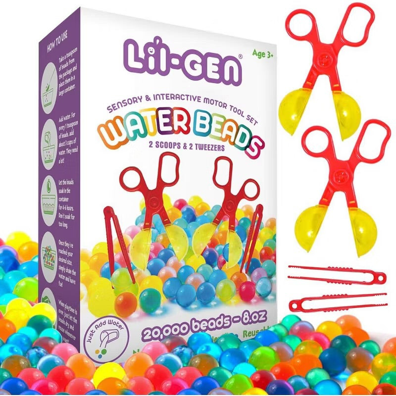 Li'l Gen Juego de cuentas de agua no tóxicas para niños, multicolor