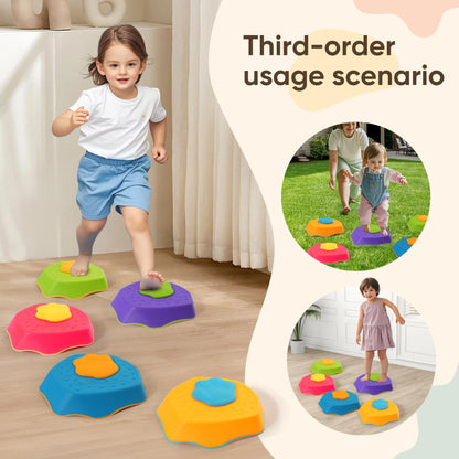 Paquete de 5 piedras de equilibrio para niños con efectos de sonido