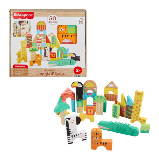 Fisher-Price Bloques de Madera para Niños Pequeños Jungle