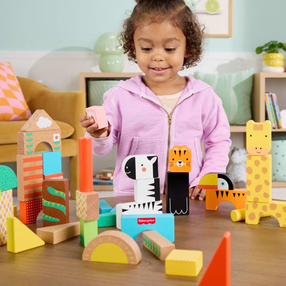 Fisher-Price Bloques de Madera para Niños Pequeños Jungle