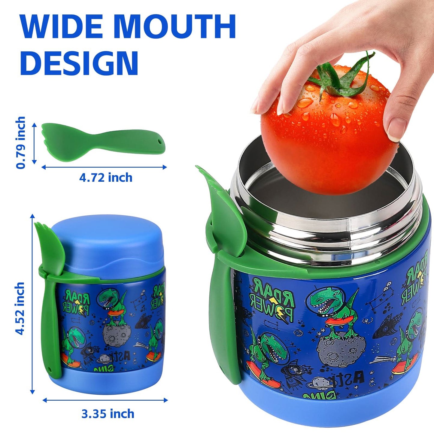 Termo de sopa de 10 onzas para niños con aislamiento térmico para alimentos calientes