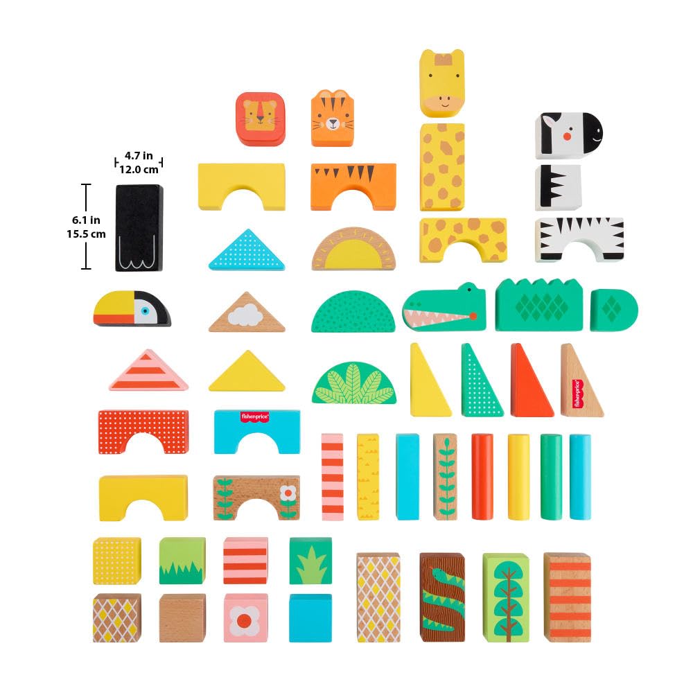 Fisher-Price Bloques de Madera para Niños Pequeños Jungle