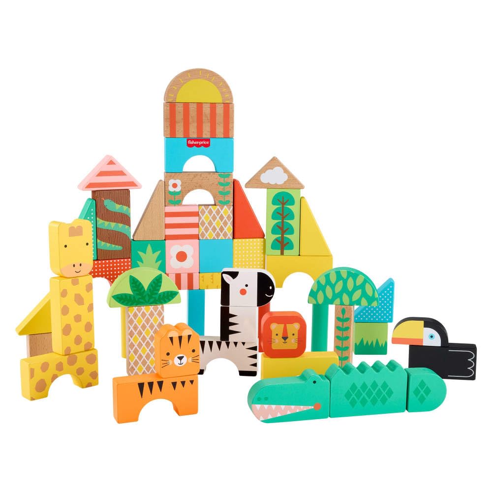 Fisher-Price Bloques de Madera para Niños Pequeños Jungle