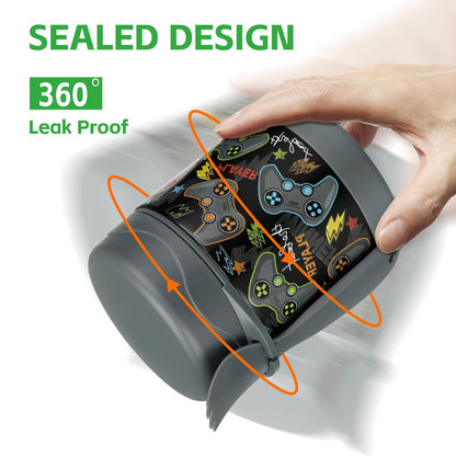 Termo de sopa de 10 onzas para niños con aislamiento térmico para alimentos calientes, gamepad