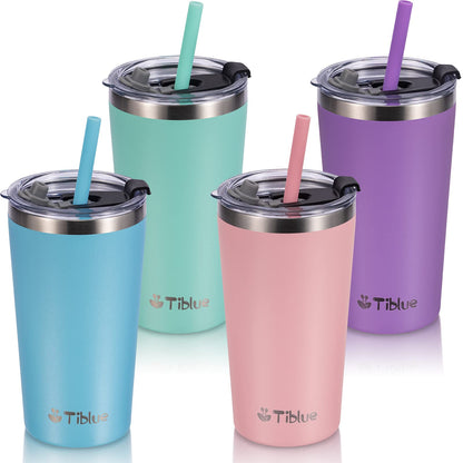 Tiblue vaso para beber bebe (4 unidades, 12 onzas, multicolor