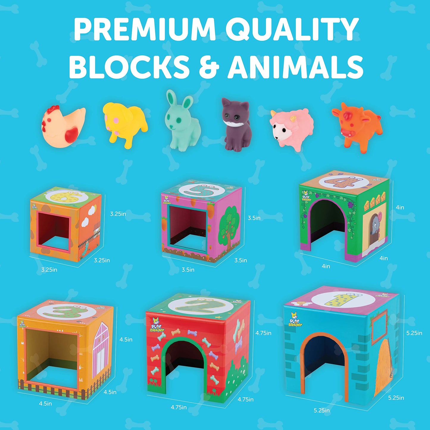 Juguetes de clasificación y apilamiento de animales de granja