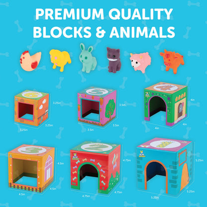 Juguetes de clasificación y apilamiento de animales de granja