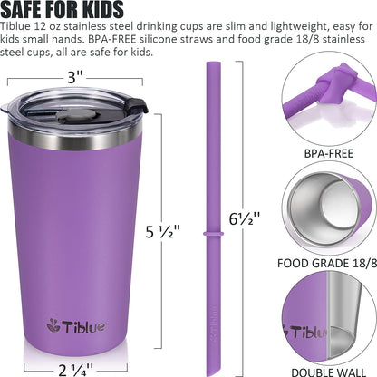 Tiblue vaso para beber bebe (4 unidades, 12 onzas, multicolor