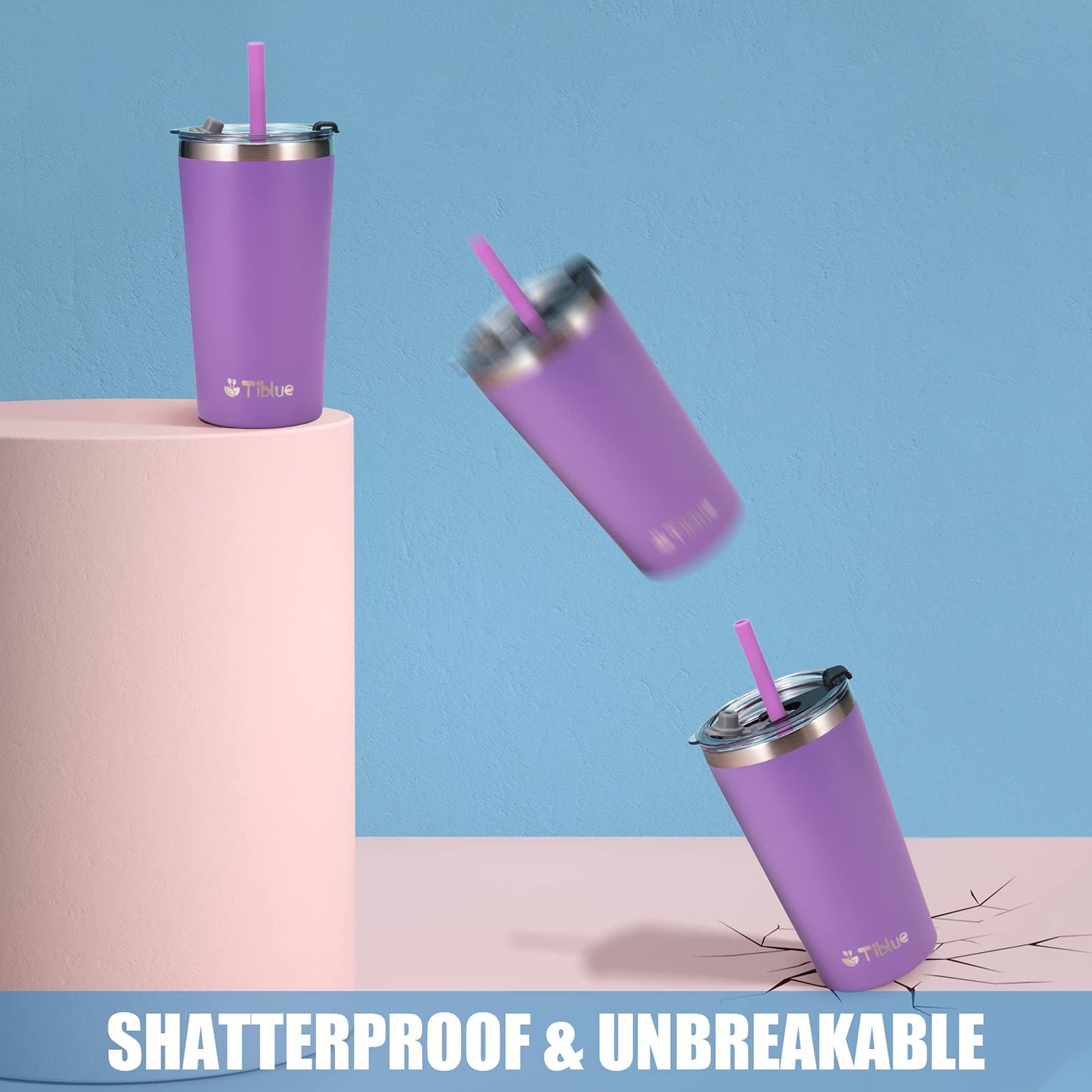 Tiblue vaso para beber bebe (4 unidades, 12 onzas, multicolor