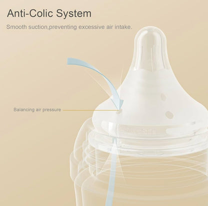 Biberón de vidrio natural de 8 onzas para bebés amamantados, paquete de 3