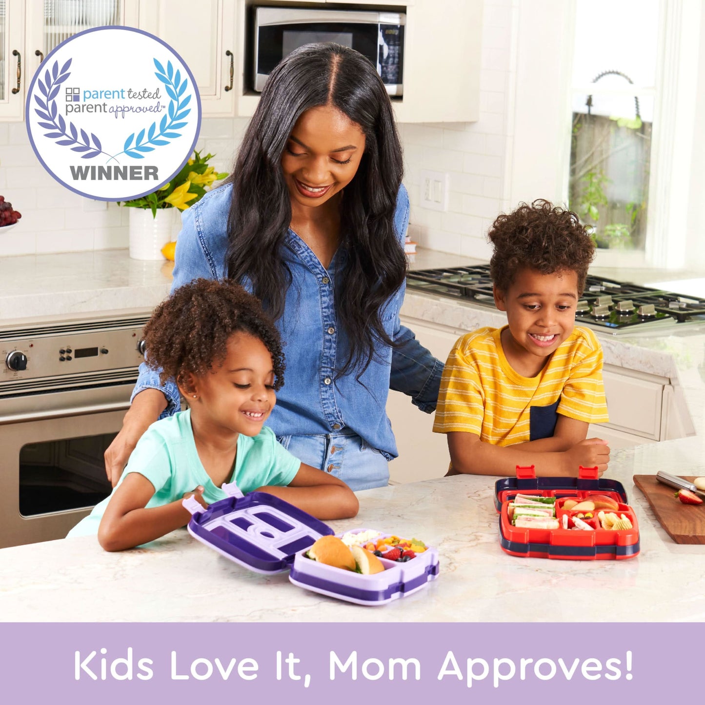 Bentgo Kids Prints, Lonchera infantil a prueba de fugas, 5 compartimentos