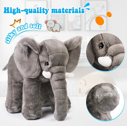 HOMILY Juguete de peluche de elefante de peluche (12 x 9 x 15 pulgadas)