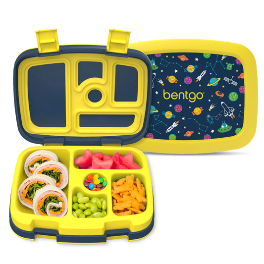 Bentgo Kids Prints - Lonchera infantil a prueba de fugas, 5 compartimentos estilo Bento