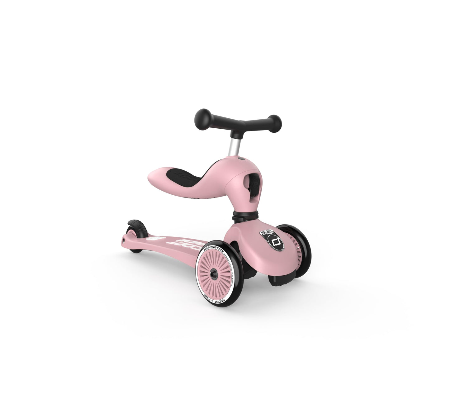 Scoot & Ride Highwaykick, 2 en 1 - Scooter para niños pequeños con asiento y tabla de apoyo para edades de 1 a 5 años