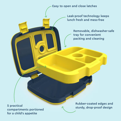 Bentgo Kids Prints - Lonchera infantil a prueba de fugas, 5 compartimentos estilo Bento