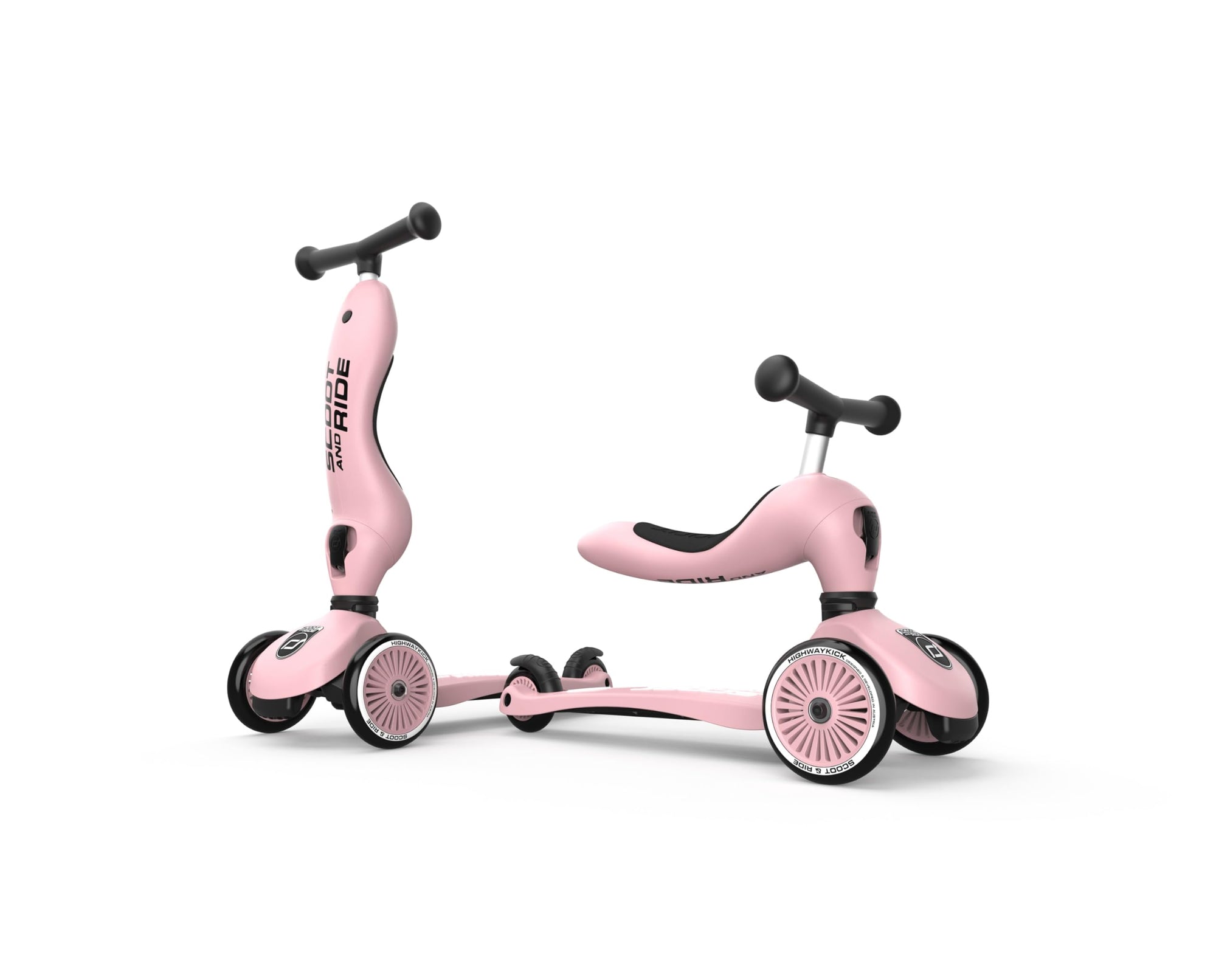 Scoot & Ride Highwaykick, 2 en 1 - Scooter para niños pequeños con asiento y tabla de apoyo para edades de 1 a 5 años