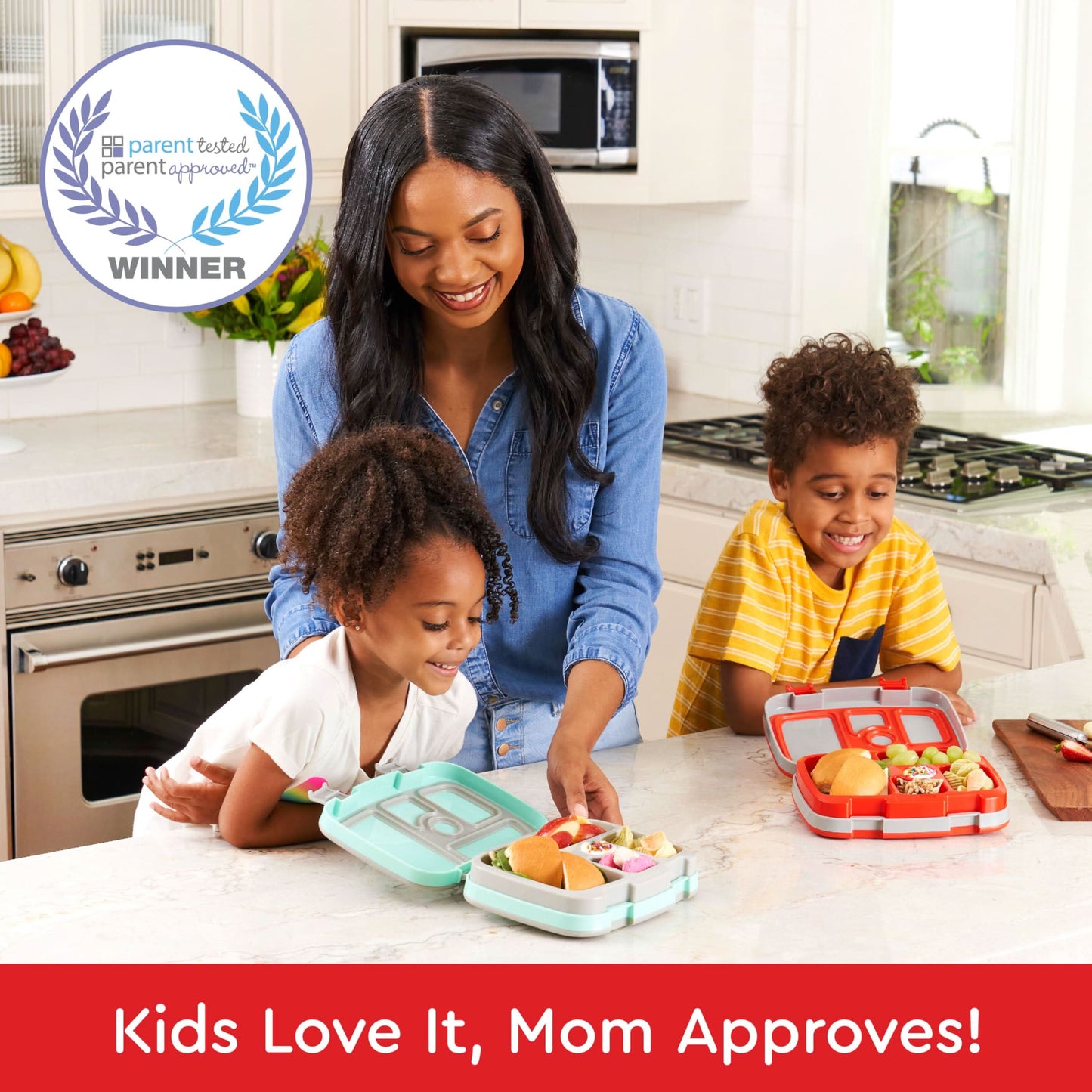 Bentgo Kids Prints - Lonchera infantil a prueba de fugas, 5 compartimentos estilo Bento