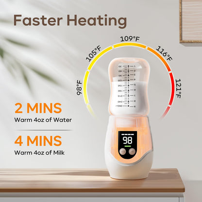 Calentador de biberones portátil para viajar con botella de vidrio, 8 adaptadores