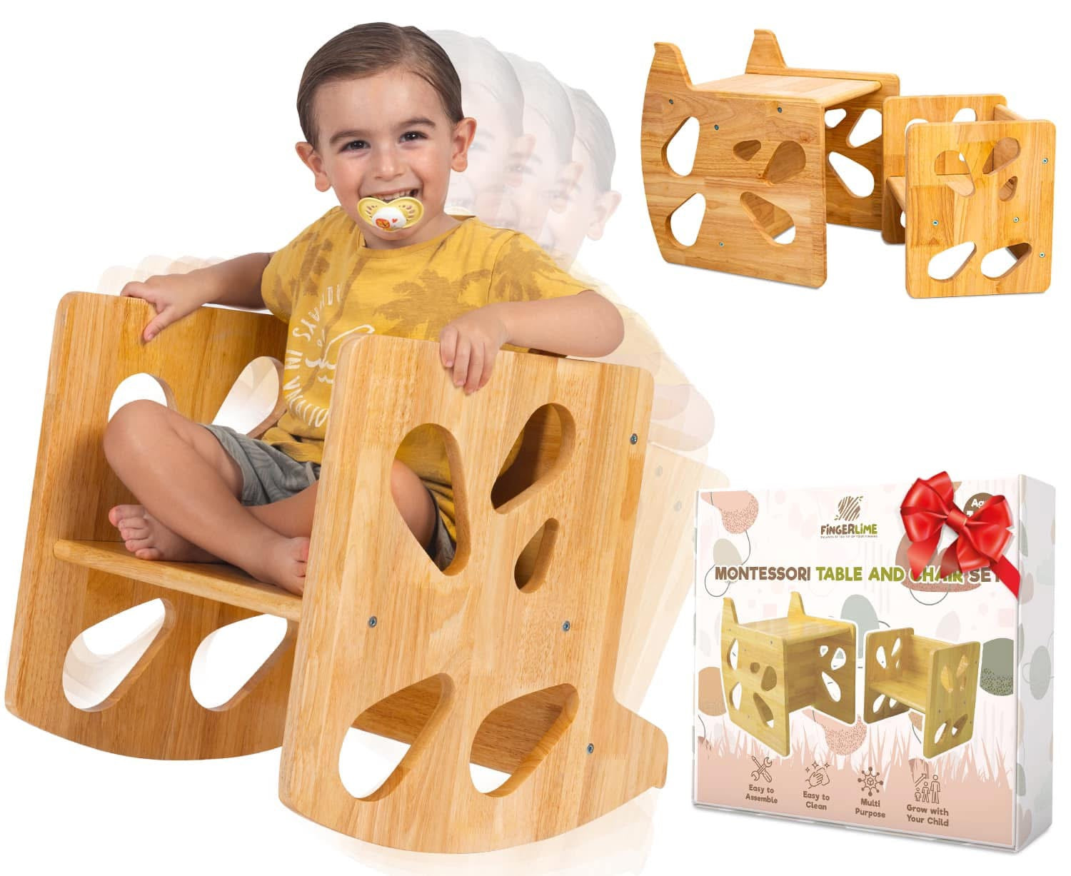 Juego de mesa y silla Montessori