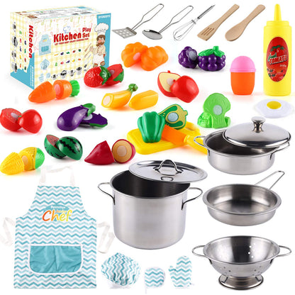 Juego de accesorios de cocina de simulación para niños, 38 piezas