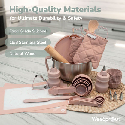 Kit de hornear definitivo para niños, juego de hornear para niños con utensilios de tamaño infantil