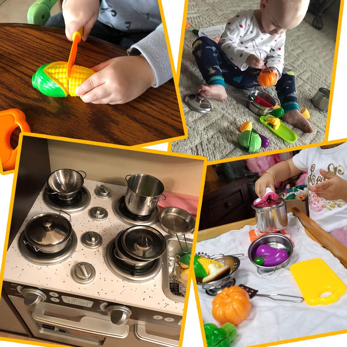 Juego de accesorios de cocina de simulación para niños, 38 piezas