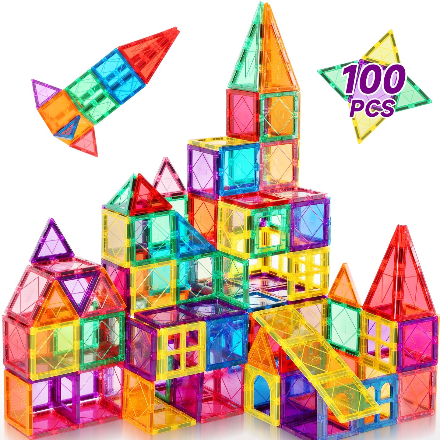 100 PIEZAS Azulejos Magnéticos Juguetes para Niños