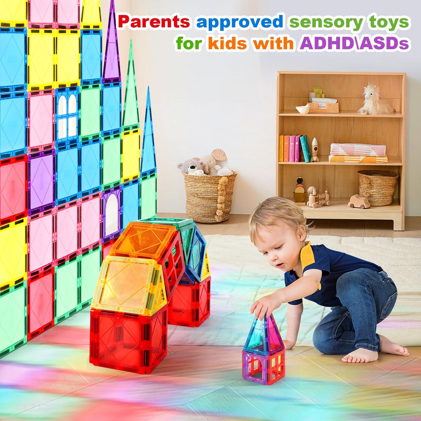100 PIEZAS Azulejos Magnéticos Juguetes para Niños