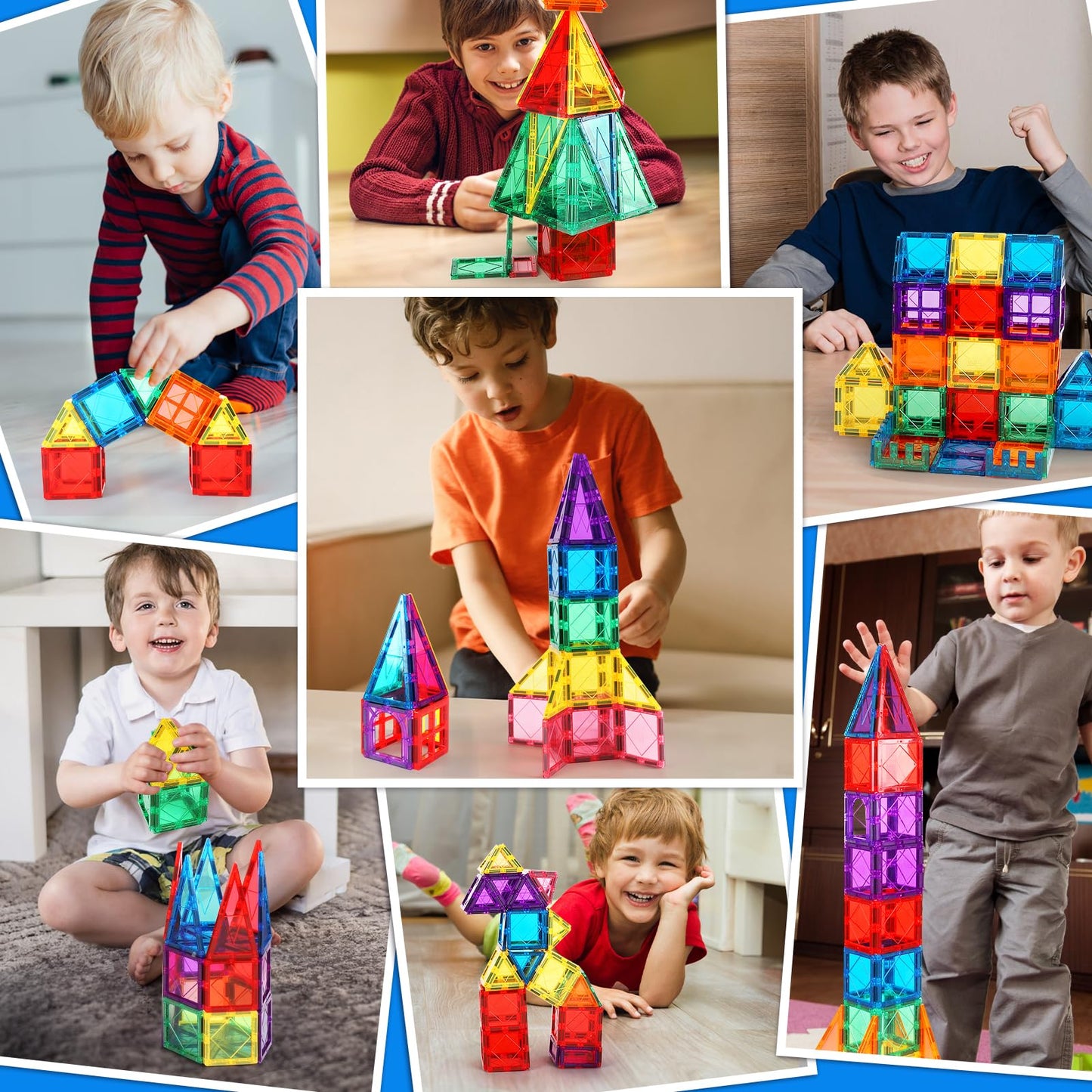 100 PIEZAS Azulejos Magnéticos Juguetes para Niños