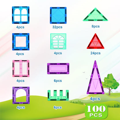 100 PIEZAS Azulejos Magnéticos Juguetes para Niños