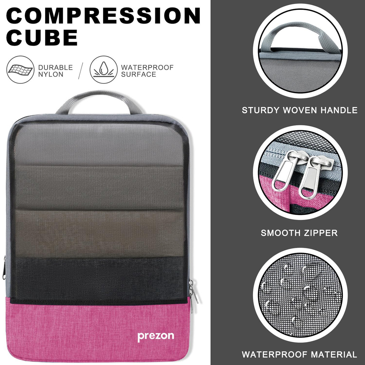 Cubos de embalaje de compresión con bolsa para zapatos de viaje y bolsa para ropa sucia