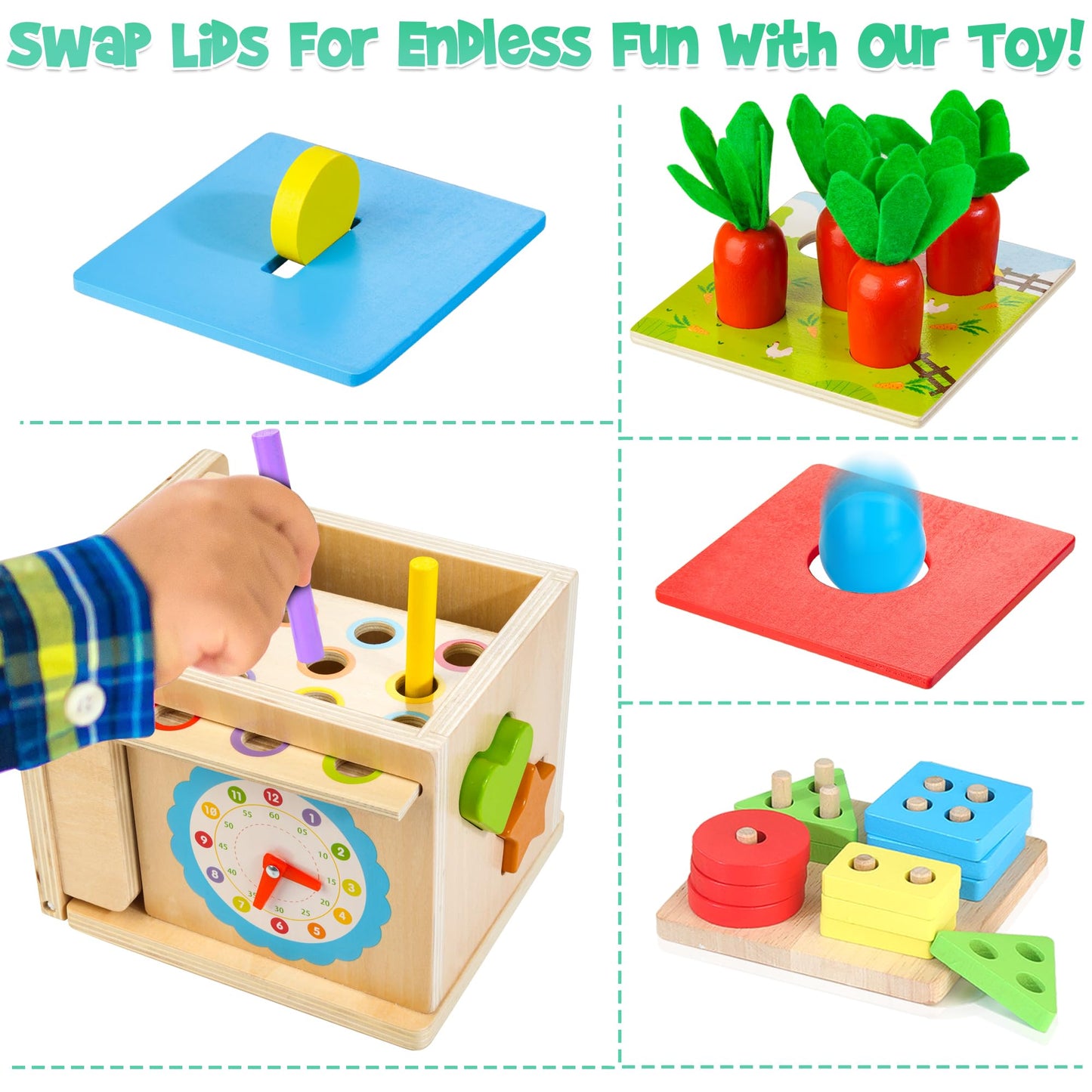 Kit de juego de madera 8 en 1