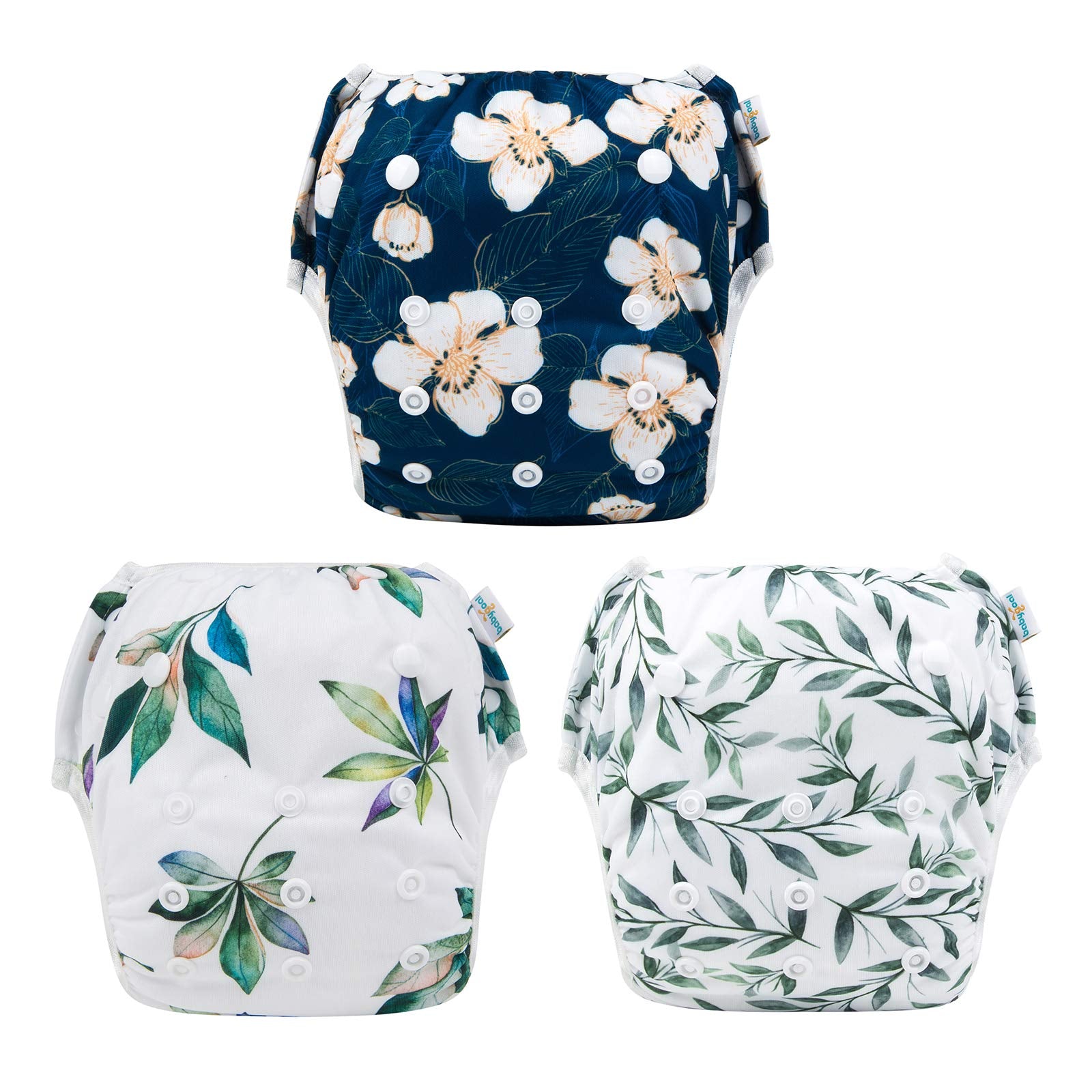 Pañales de baño Babygoal para bebés y niños, reutilizables, ajustables, lavables, talla única (0-8 meses)