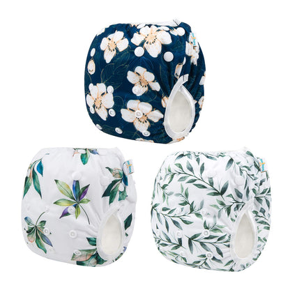 Pañales de baño Babygoal para bebés y niños, reutilizables, ajustables, lavables, talla única (0-8 meses)