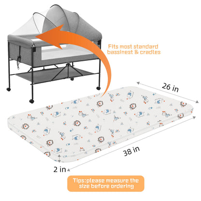 Colchón de espuma viscoelástica para pack n play, 38 "x 26" x 2 pulgadas