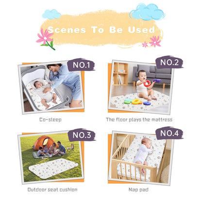 Colchón de espuma viscoelástica para pack n play, 38 "x 26" x 2 pulgadas