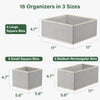 Paquete de 16 organizadores de cajones de ropa