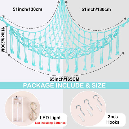 Basumee Red de animales de peluche o hamaca con luz LED